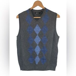 Claiborne Men's Argyle Sweater Vest Grey/Blue Size S